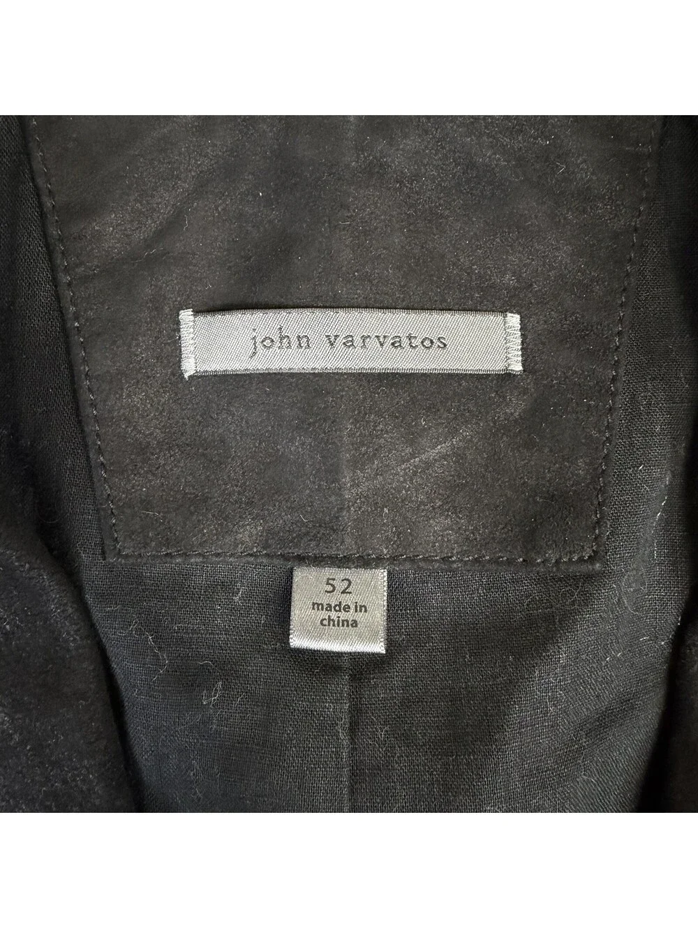 John Varvatos Hook & Bar Blazer Jacket Mens 52 Black Goat Suede MSRP $1998